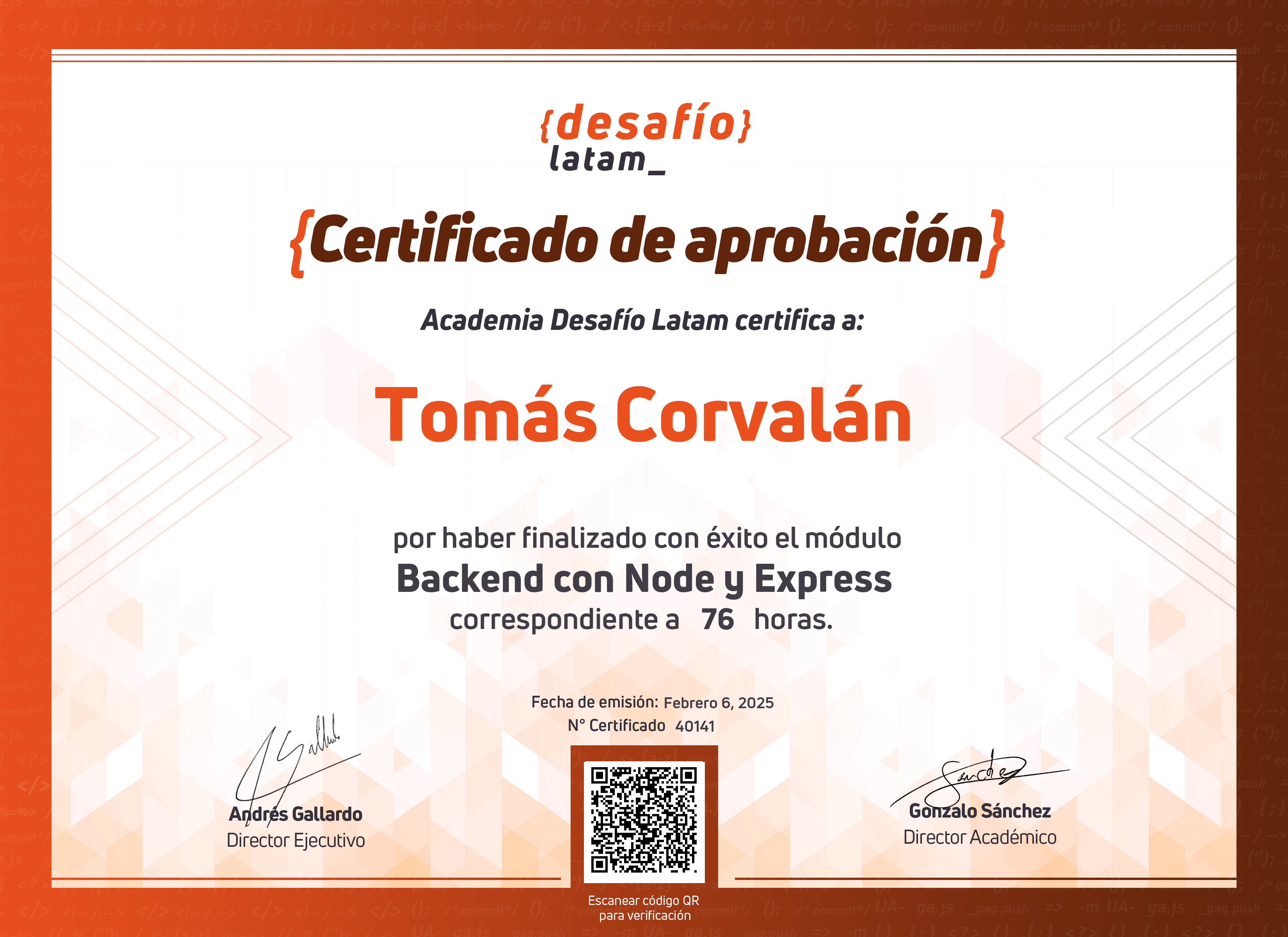 Certificado - Node & Express