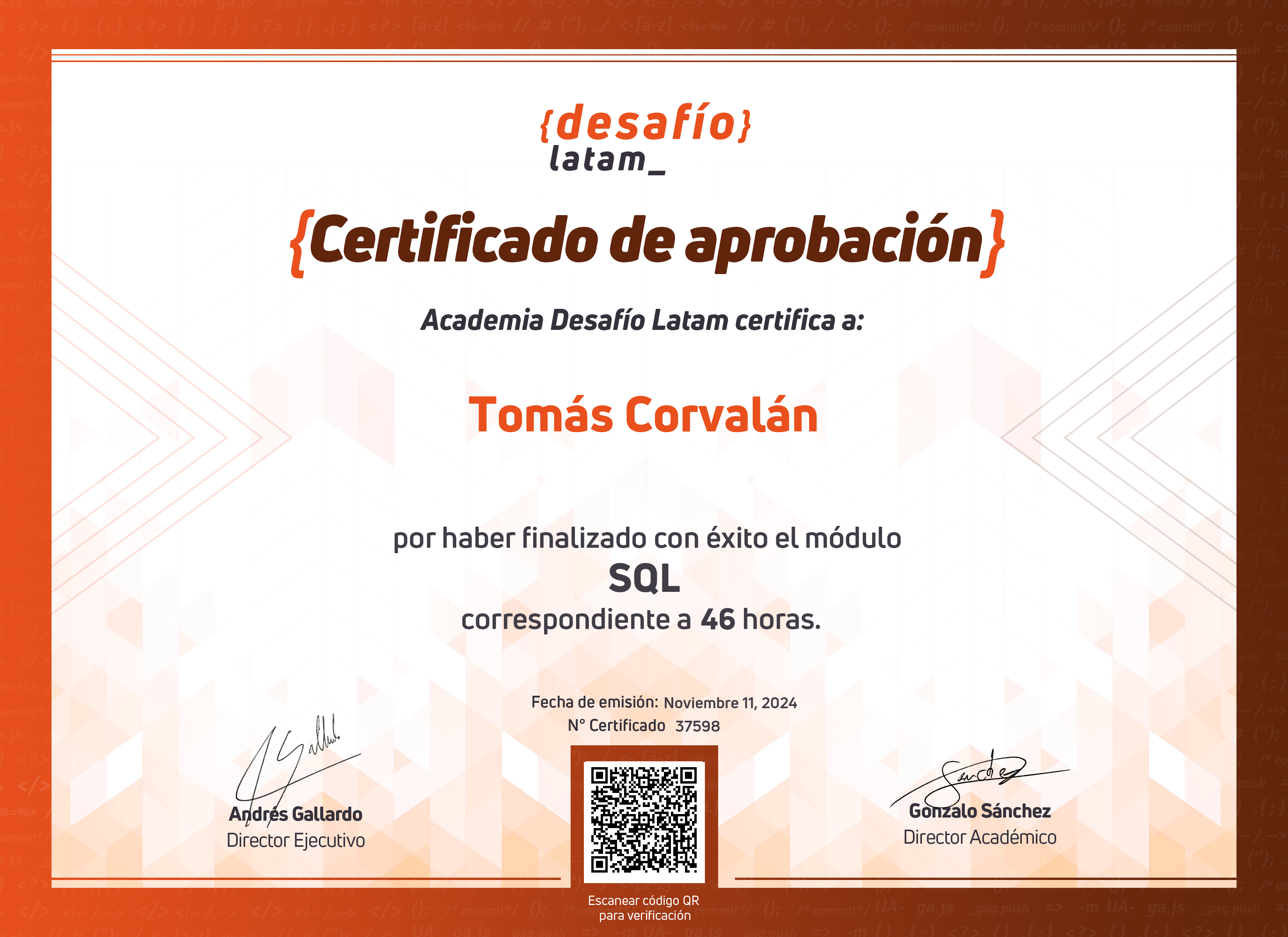 Certificado - SQL